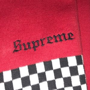 supreme checkered panel crewneck